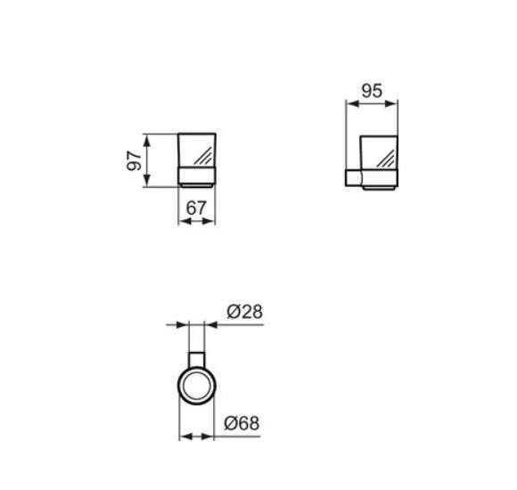 Ideal Standard Conca dantų šepetėlio stiklinaitė (pasirenkama spalva)