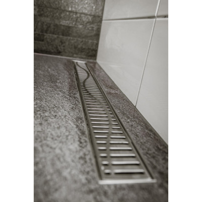 ACO ShowerDrain C nerūdijančiojo plieno grotelės. Wave