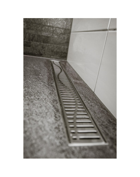 ACO ShowerDrain C nerūdijančiojo plieno grotelės. Wave