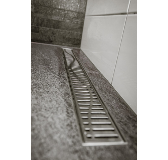 ACO ShowerDrain C nerūdijančiojo plieno grotelės. Wave