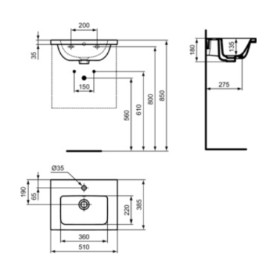 Ideal Standard I.Life S praustuvas 51cm