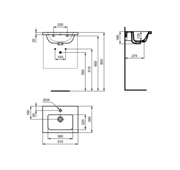 Ideal Standard I.Life S praustuvas 51cm