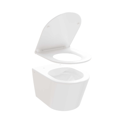 WC komplektas 3in1: Ravak Flow klozetas su "Soft Close" dangčiu ir Ideal Standard rėmas, juodas mygtukas