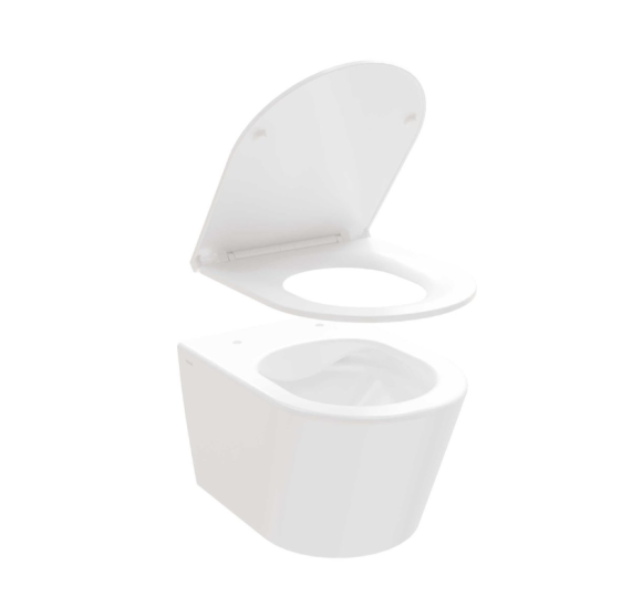 WC komplektas 3in1: Ravak Flow klozetas su "Soft Close" dangčiu ir Ideal Standard rėmas, chromo sp. mygtukas