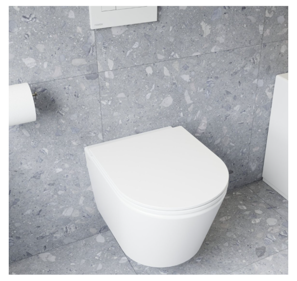 WC komplektas 3in1: Ravak Flow klozetas su "Soft Close" dangčiu ir Ideal Standard rėmas, baltas mygtukas