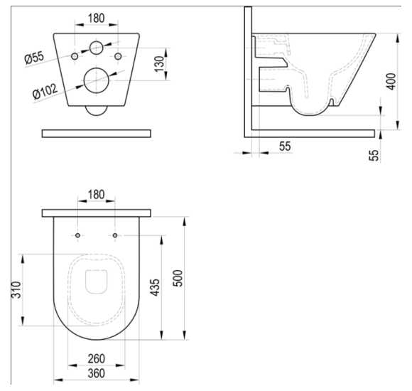 WC komplektas 3in1: Ravak Flow klozetas su "Soft Close" dangčiu ir Ideal Standard rėmas, baltas mygtukas