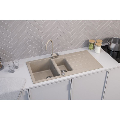 ALVEUS Cadit 80 granitinė plautuvė su papildomu dubeniu