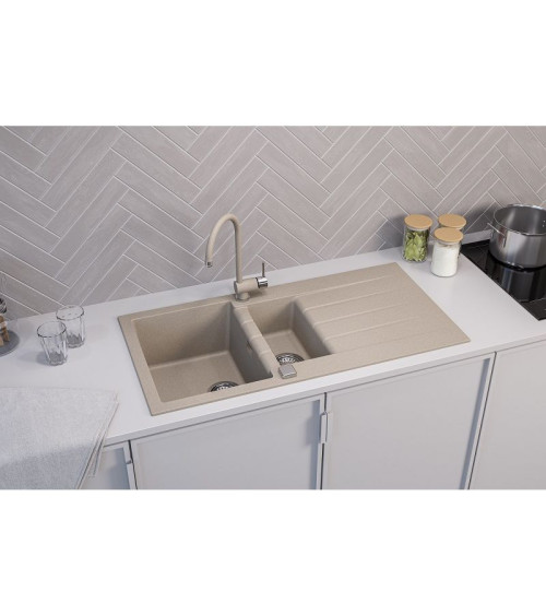 ALVEUS Cadit 80 granitinė plautuvė su papildomu dubeniu