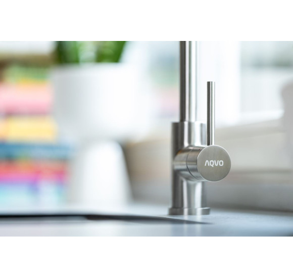 AQVO Galve nerūdijančio plieno maišytuvas plautuvei su ištraukiamu dušeliu