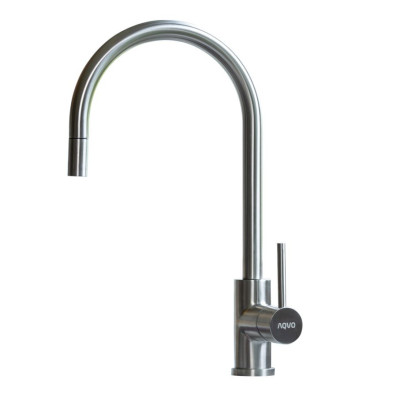 AQVO Galve nerūdijančio plieno maišytuvas plautuvei su ištraukiamu dušeliu