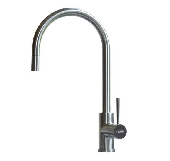 AQVO Galve nerūdijančio plieno maišytuvas plautuvei su ištraukiamu dušeliu