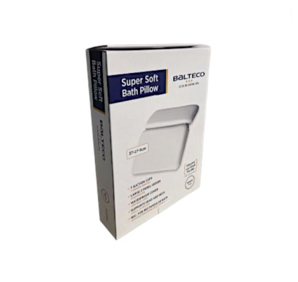 Balteco Super Soft ortopedinė vonios pagalvėlė, baltos spalvos 37x27x5