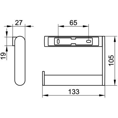 IŠPARDAVIMAS. KEUCO PLAN WC popieriaus laikiklis, juoda matinė sp.