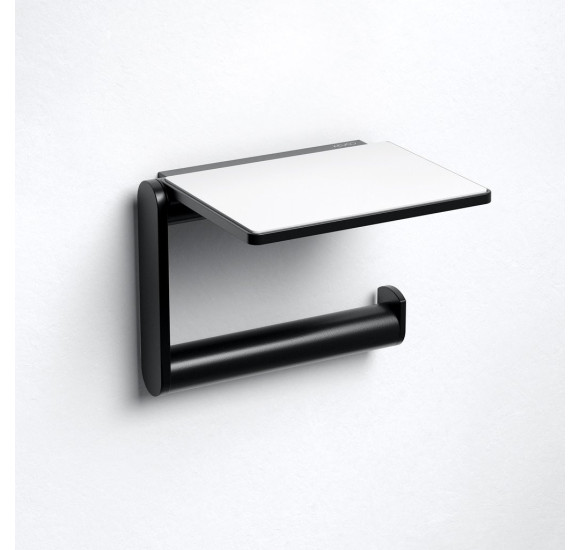 IŠPARDAVIMAS. Keuco PLAN tuoletinio popieriaus laikiklis su lentynėle, juodas matinis