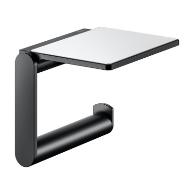 IŠPARDAVIMAS. Keuco PLAN tuoletinio popieriaus laikiklis su lentynėle, juodas matinis