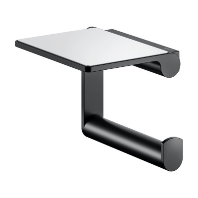 IŠPARDAVIMAS. Keuco PLAN tuoletinio popieriaus laikiklis su lentynėle, juodas matinis