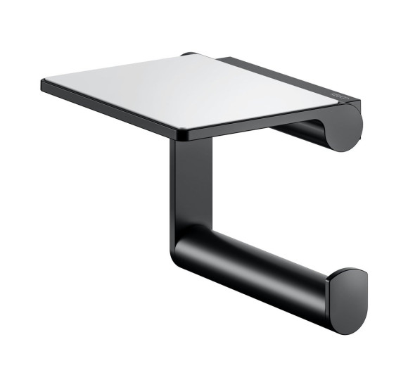 IŠPARDAVIMAS. Keuco PLAN tuoletinio popieriaus laikiklis su lentynėle, juodas matinis