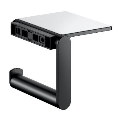 IŠPARDAVIMAS. Keuco PLAN tuoletinio popieriaus laikiklis su lentynėle, juodas matinis