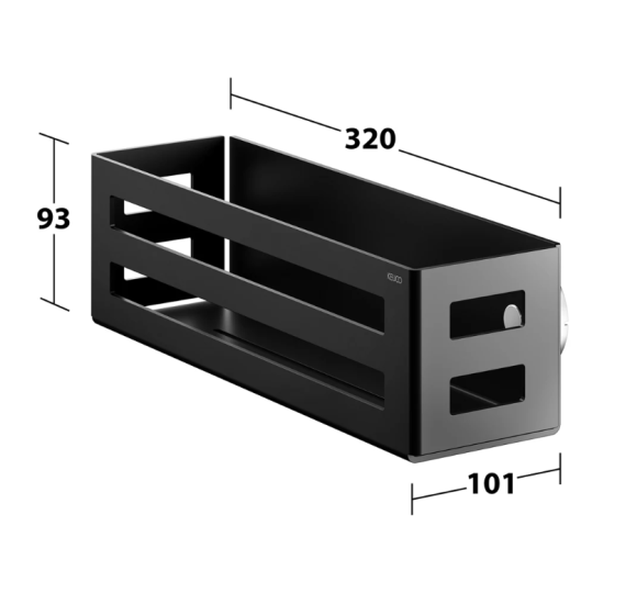 IŠPARDAVIMAS. Keuco dušo krepšelis-lentynėle 320 x 93 x 90 mm black matt