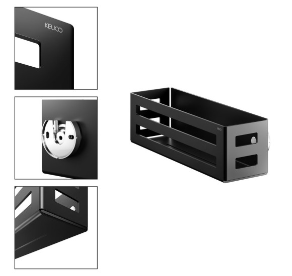 IŠPARDAVIMAS. Keuco dušo krepšelis-lentynėle 320 x 93 x 90 mm black matt