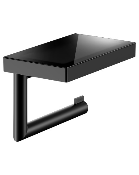 IŠPARDAVIMAS. Keuco Reva tualetinio popieriaus laikiklis su lentynėle, juodos matinės sp.