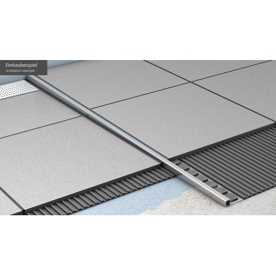 IŠPARDAVIMAS. ACO ShowerStep profiliuotis kairės pusės, L-1490 mm, H1-10 mm, H2-36 mm, juodas