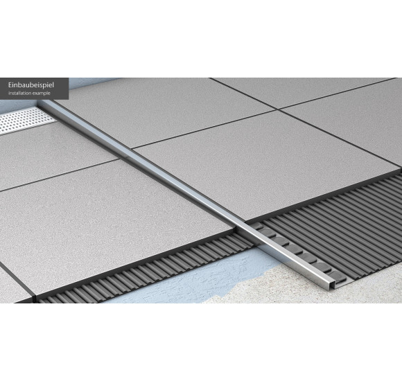 IŠPARDAVIMAS. ACO ShowerStep profiliuotis kairės pusės, L-1490 mm, H1-10 mm, H2-36 mm, juodas