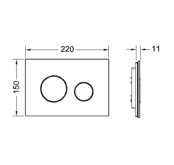 IŠPARDAVIMAS. TECEloop dvigubas vandens nuleidimo klavišas stikliniu paviršiumi (Juodas stiklas / klavišai matinio chromo)