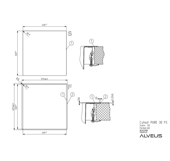 ALVEUS Pure 30 nerūdijančio plieno plautuvė