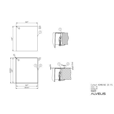 ALVEUS Kombino 20, nerūdijančio plieno plautuvė (montuojama ant stalviršio arba įleidžiama)