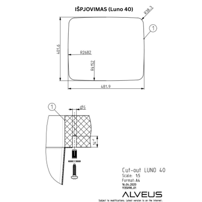 ALVEUS Luno 40, nerūdijančio plieno plautuvė
