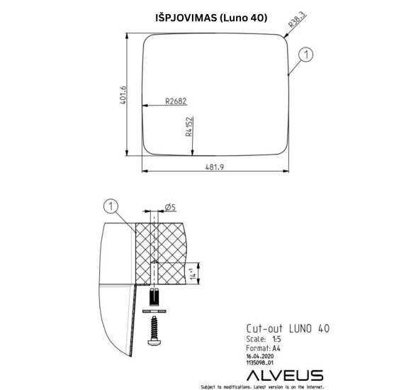 ALVEUS Luno 40, nerūdijančio plieno plautuvė