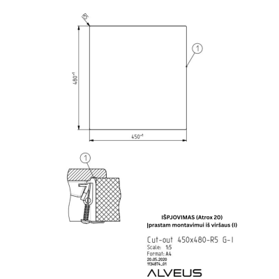 ALVEUS Atrox 20 granitinė plautuvė (Black edition)