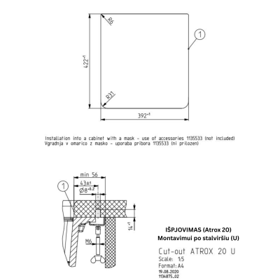 ALVEUS Atrox 20 granitinė plautuvė (Black edition)