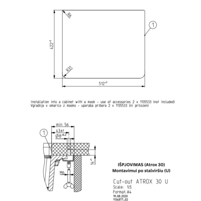 ALVEUS Atrox 30 granitinė plautuvė (Black edition)