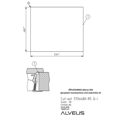 ALVEUS Atrox 30 granitinė plautuvė (Black edition)