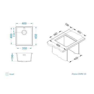 ALVEUS Omni 10 granitinė plautuvė (Black Edition)
