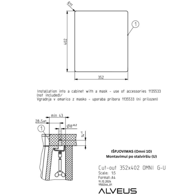 ALVEUS Omni 10 granitinė plautuvė (Black Edition)