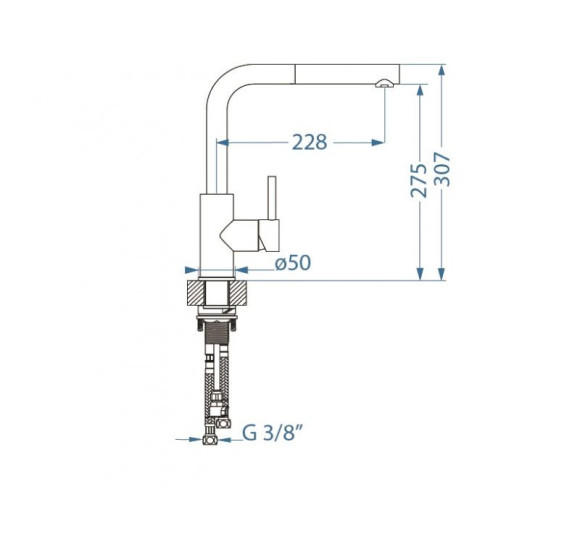 ALVEUS Zeos-P Monarch maišytuvas plautuvei su ištraukiama žarnele