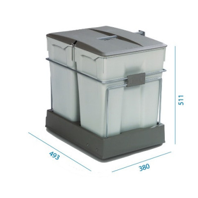 ALVEUS Albio 40 šiukšlių rūšiavimo sistema, 2x30l