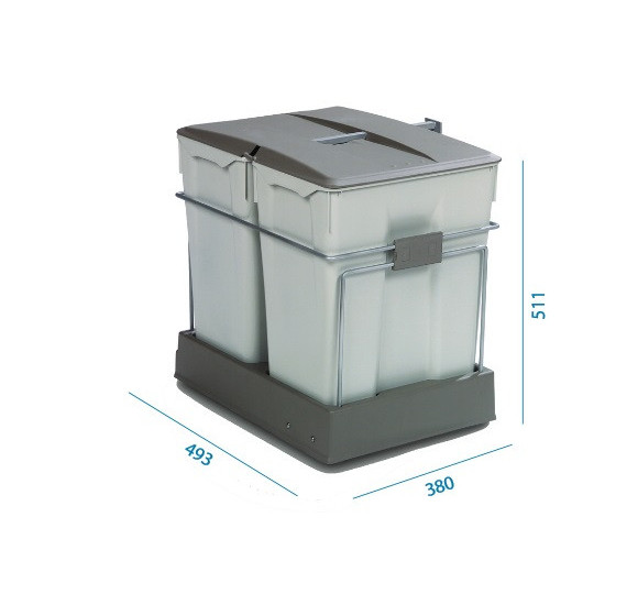 ALVEUS Albio 40 šiukšlių rūšiavimo sistema, 2x30l