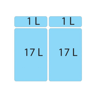 ALVEUS Albio 50 šiukšlių rūšiavimo sistema, 2x17l + 2x1l