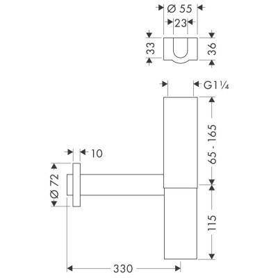 IŠPARDAVIMAS. Hansgrohe Flowstar sifonas praustuvui, chromo sp.