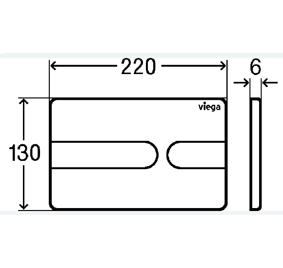 IŠPARDAVIMAS. Viega Style 23 Klavišas WC moduliui, chromo sp.
