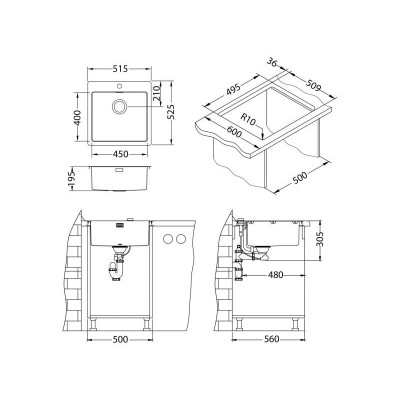 ALVEUS Monarch Pure 30 nerūdijančio plieno plautuvė