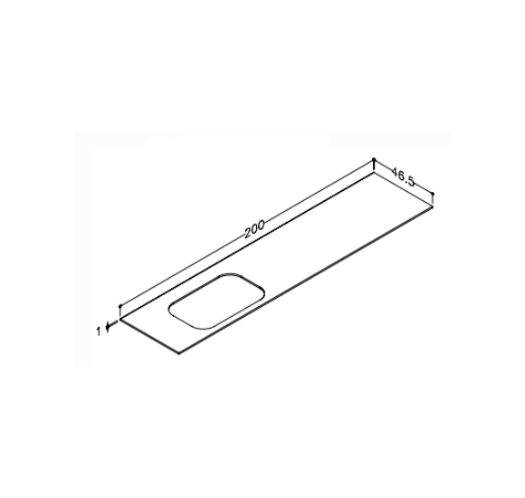 IŠPARDAVIMAS. Kame Universalus HPL stalviršis, su išpjova MOVADO praustuvui kairėje pusėje, 200cm Smėlinis akmuo HPL