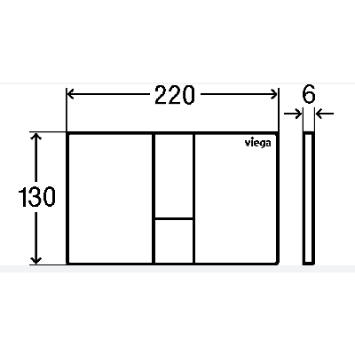 IŠPARDAVIMAS. Viega Klavišas WC moduliui, plastikinis (style 24 chromo spalvos)