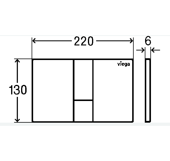 IŠPARDAVIMAS. Viega Klavišas WC moduliui, plastikinis (style 24 chromo spalvos)