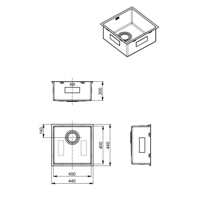 ALVEUS Monarch Quadrix 30 nerūdijančio plieno plautuvė