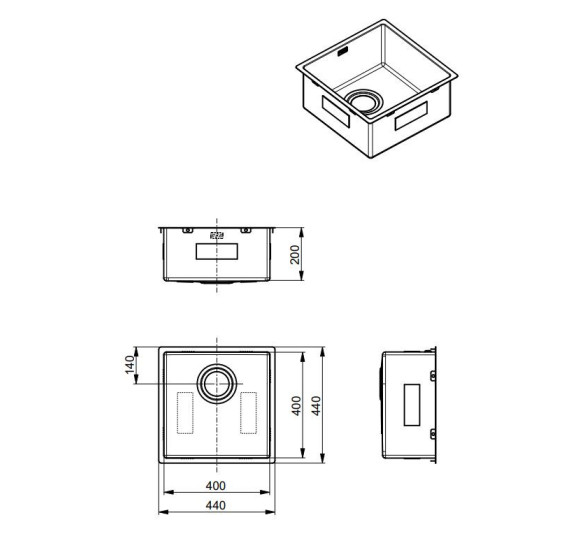 ALVEUS Monarch Quadrix 30 nerūdijančio plieno plautuvė